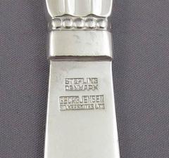 Eight Large Georg Jensen Acorn Pattern Butter Spreaders