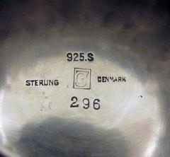 Large Georg Jensen Sterling Silver Sauce Boat with Grapes Pattern #296