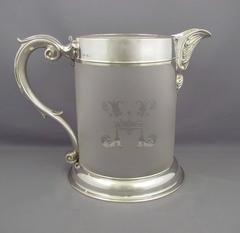 Victorian Sterling Silver Beer Jug and Pair of Mugs