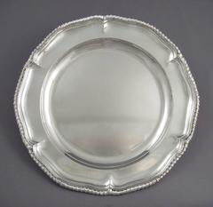 Six Asprey Garrard Sterling Silver Dinner Plates