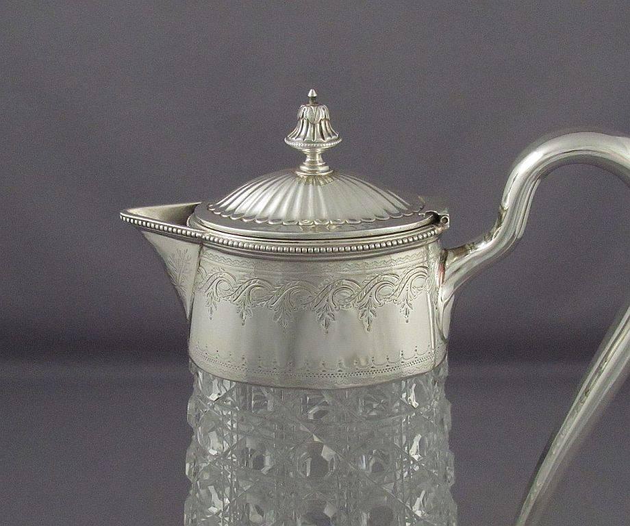 Victorian Sterling Silver Claret Jug In Excellent Condition For Sale In Vancouver, BC