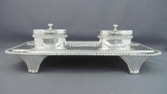Massive Sterling Silver Inkstand