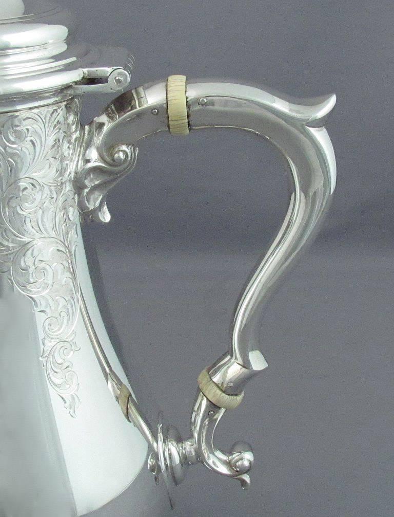 Canadian Large Birks Sterling Silver Coffee Pot For Sale