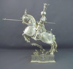 Pair of German Silver Knights on Horseback