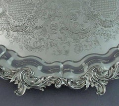 Large Victorian Sterling Silver Salver