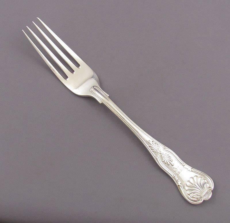 English Set of Six Kings Pattern Silver Dinner Forks For Sale