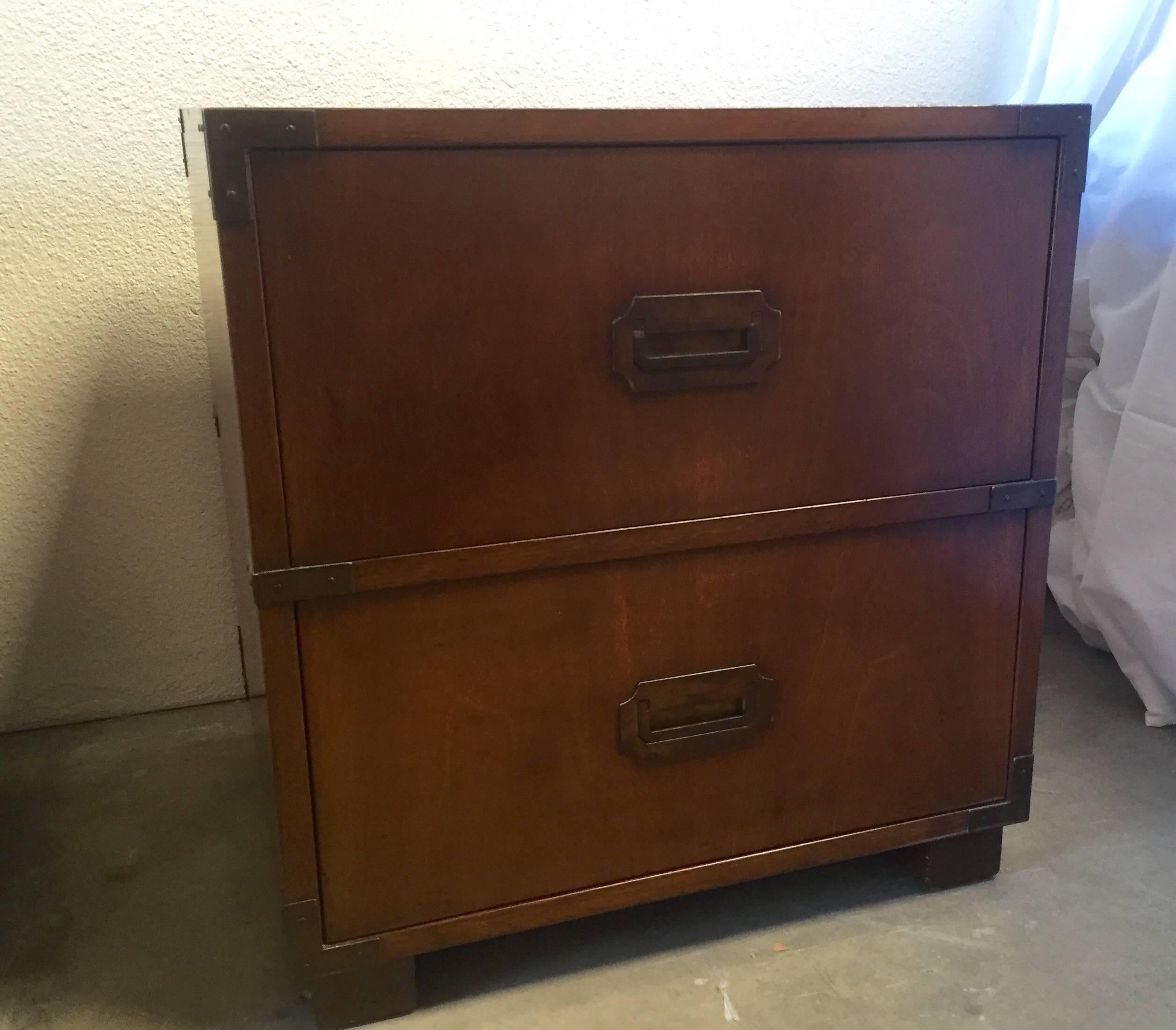 20th Century Pair of Baker Campaign Side Tables