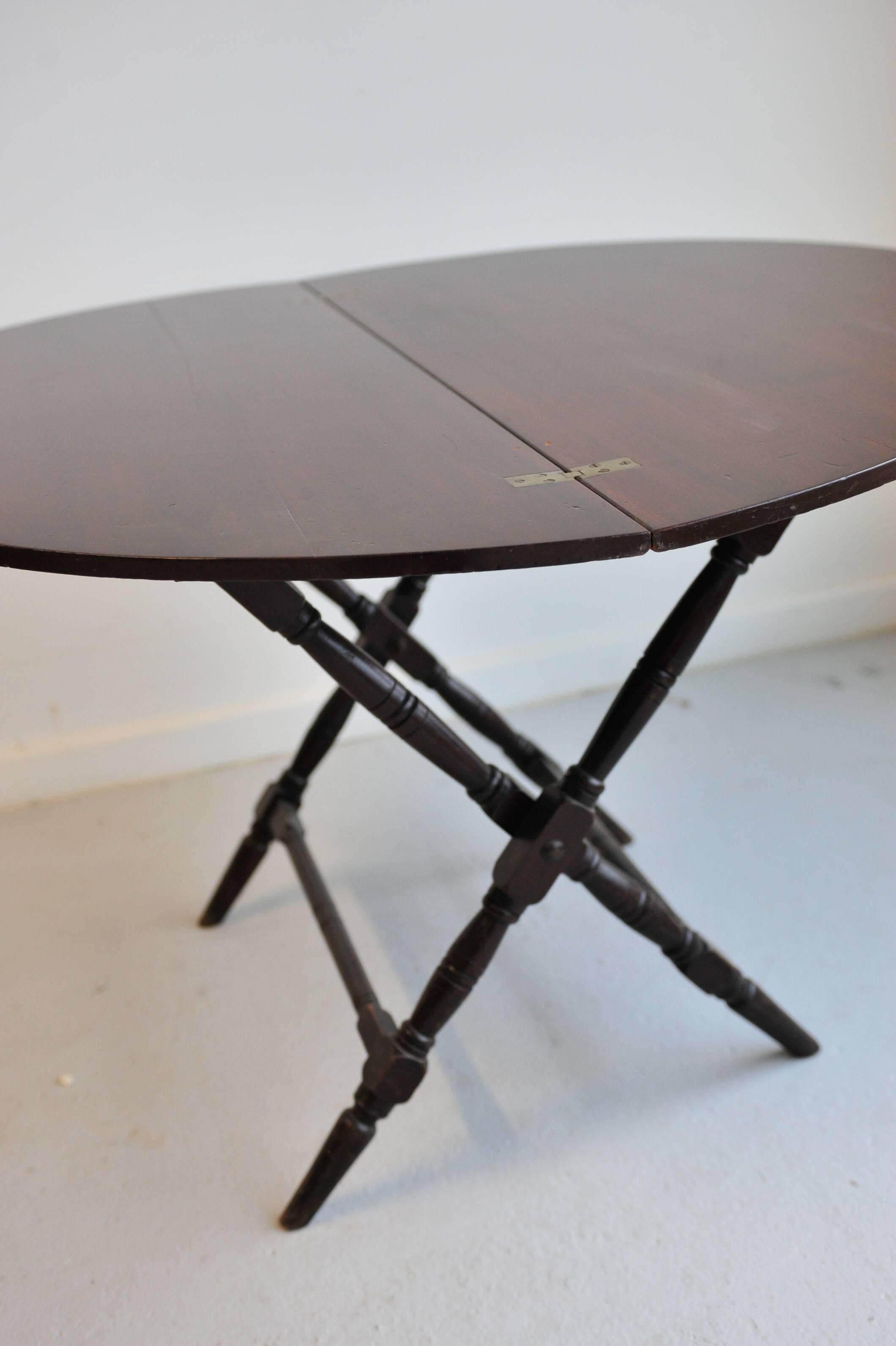 British Colonial Mahogany Campaign Table For Sale