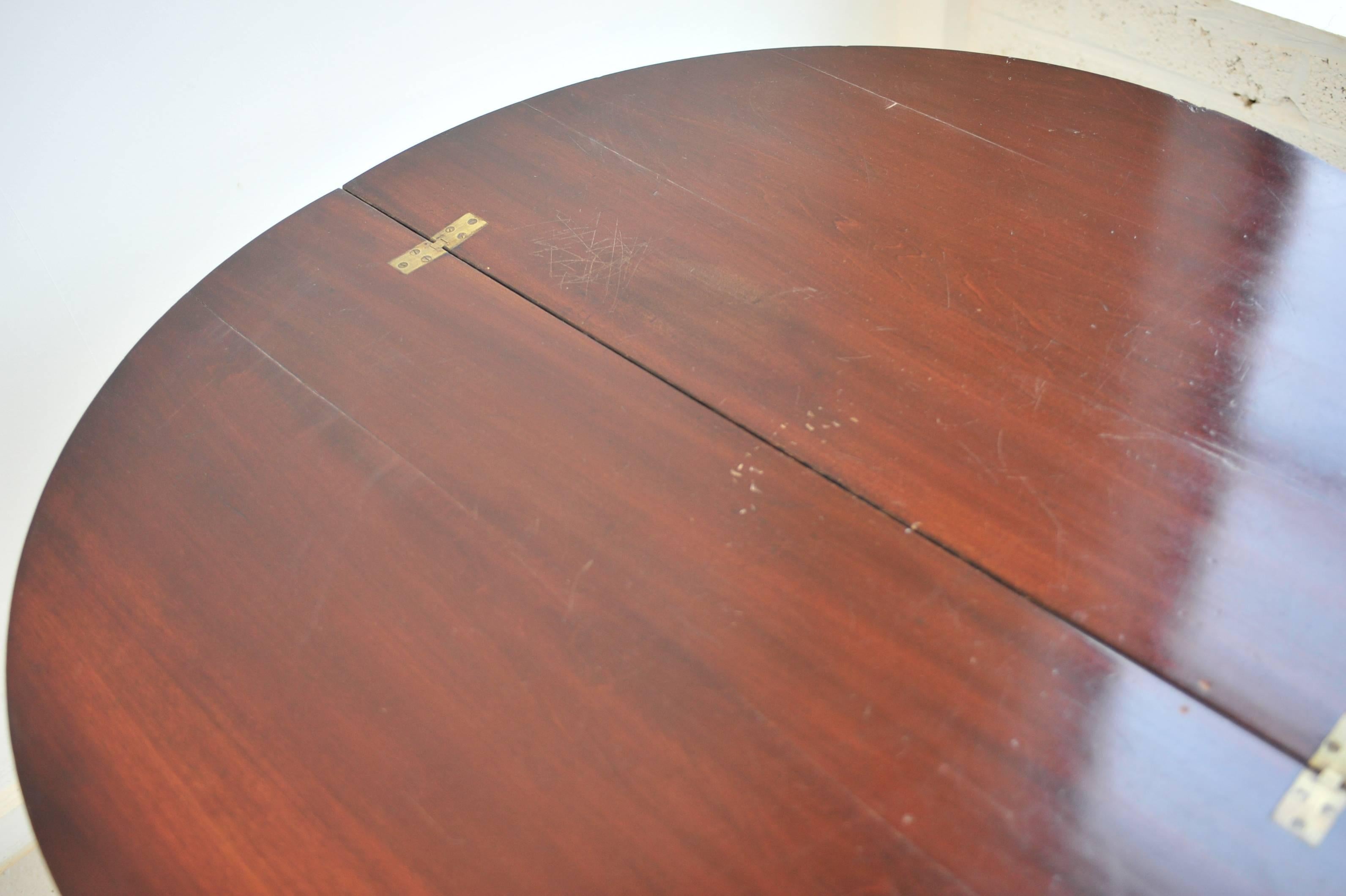 English Mahogany Campaign Table For Sale