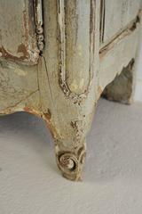 Antique French Buffet Cabinet with Blue and Grey Patina