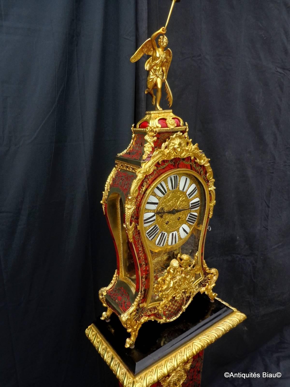 Longcase Clock in Boulle Marquetry by Vincenti 19th Century Napoleon III Period For Sale 2