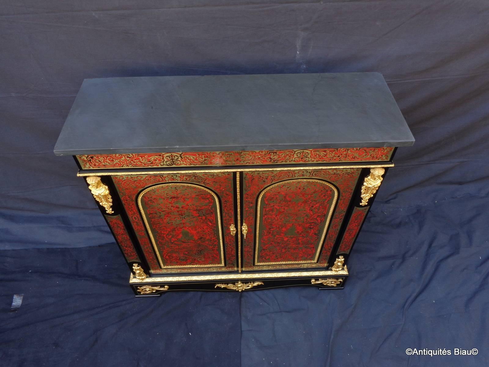 Cabinet in Boulle Marquetry Napoleon III Period, 19th Century For Sale 5