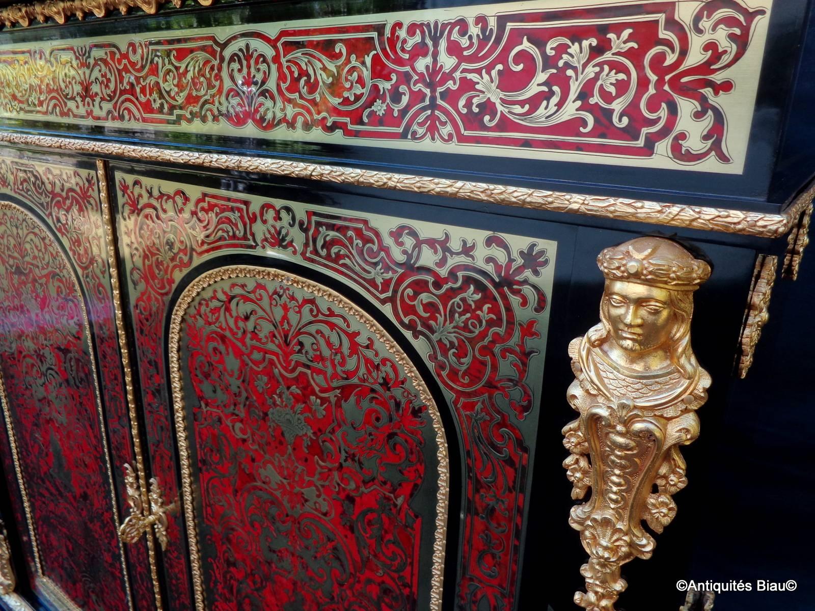 Cabinet in Boulle Marquetry Napoleon III Period, 19th Century For Sale 2