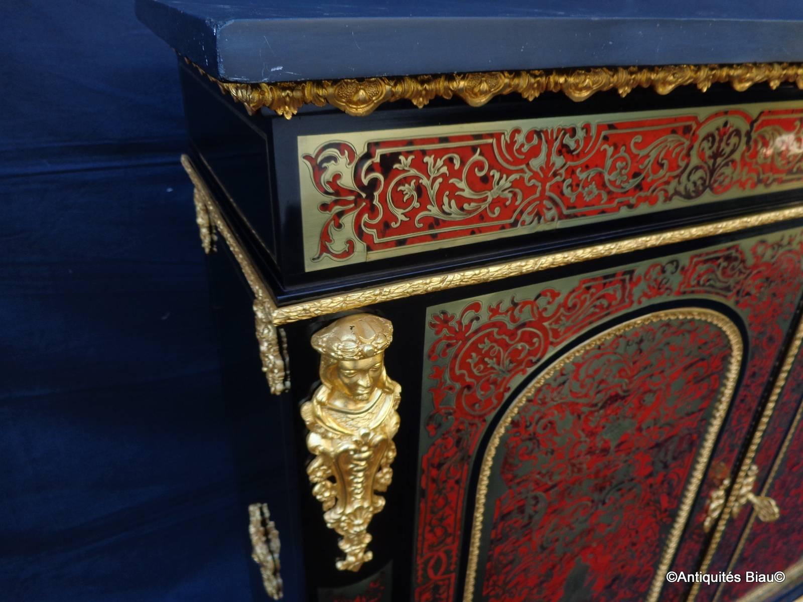Cabinet in Boulle Marquetry Napoleon III Period, 19th Century For Sale 3