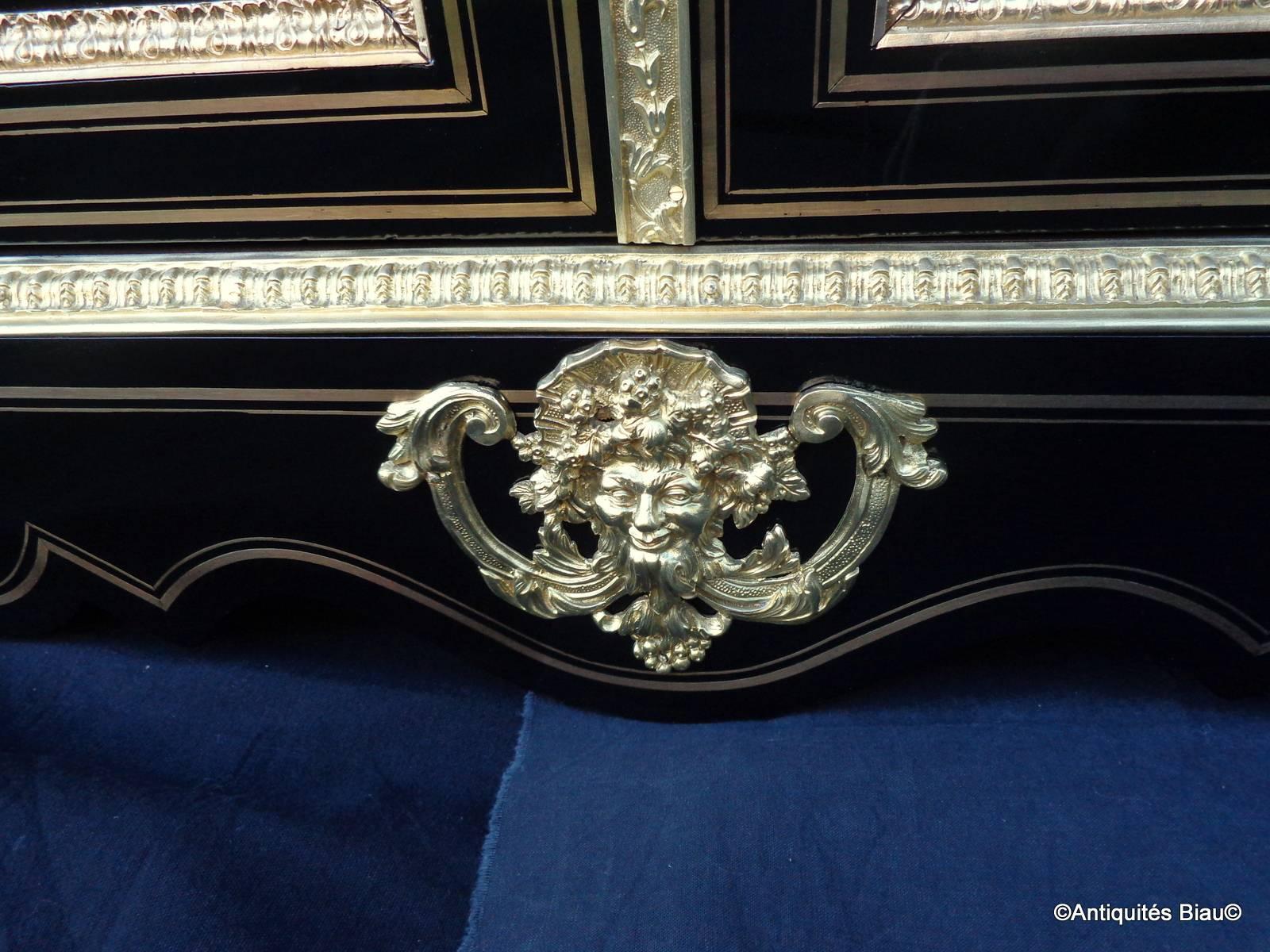 French Cabinet in Boulle Marquetry 19th Century Napoleon III Period In Excellent Condition In Manduel, FR