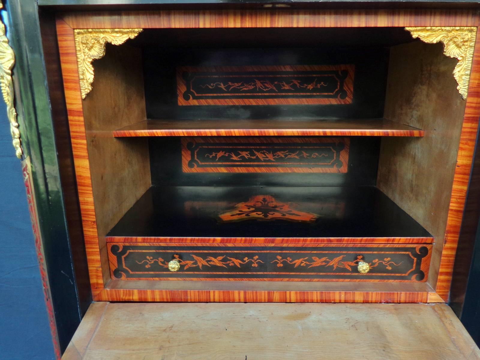 French Desk, Secretary in Boulle Marquetry 19th Century Napoleon III Period For Sale 5
