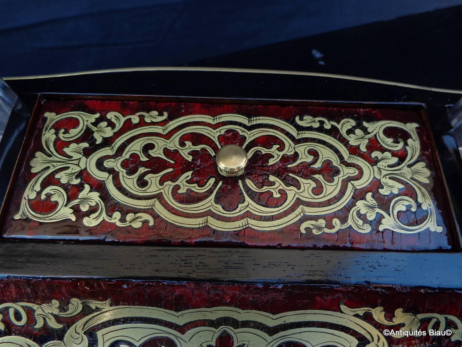 French Inkwell and Penholder in Boulle Marquetry, 19th Century 4