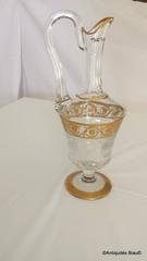 18 Glasses and Decanter in Crystal St Louis Thistle Gold Model, French