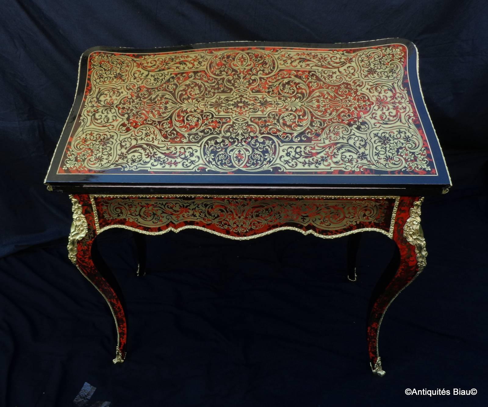Games Table in Boulle Marquetry Napoléon III Period, 19th Century 1