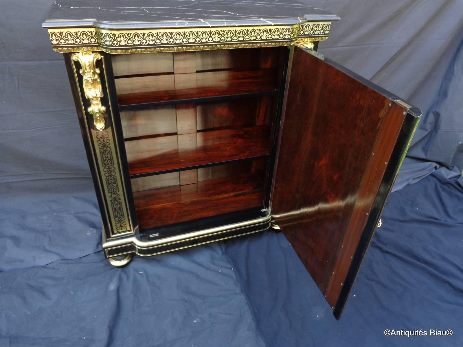 Napoleon III Cabinet LXIV Stamped CORNU in Boulle Marquetry, 19th Century, Napoleon
