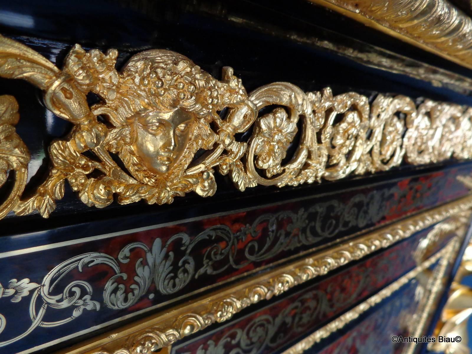 French Cabinet in Boulle Marquetry Stamped Ringuet, 19th Century