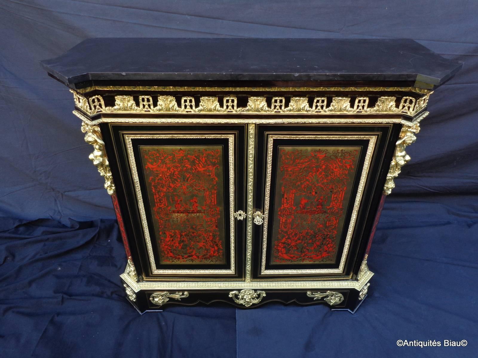 French Cabinet in Boulle Marquetry 19th Century Napoleon III Period 5