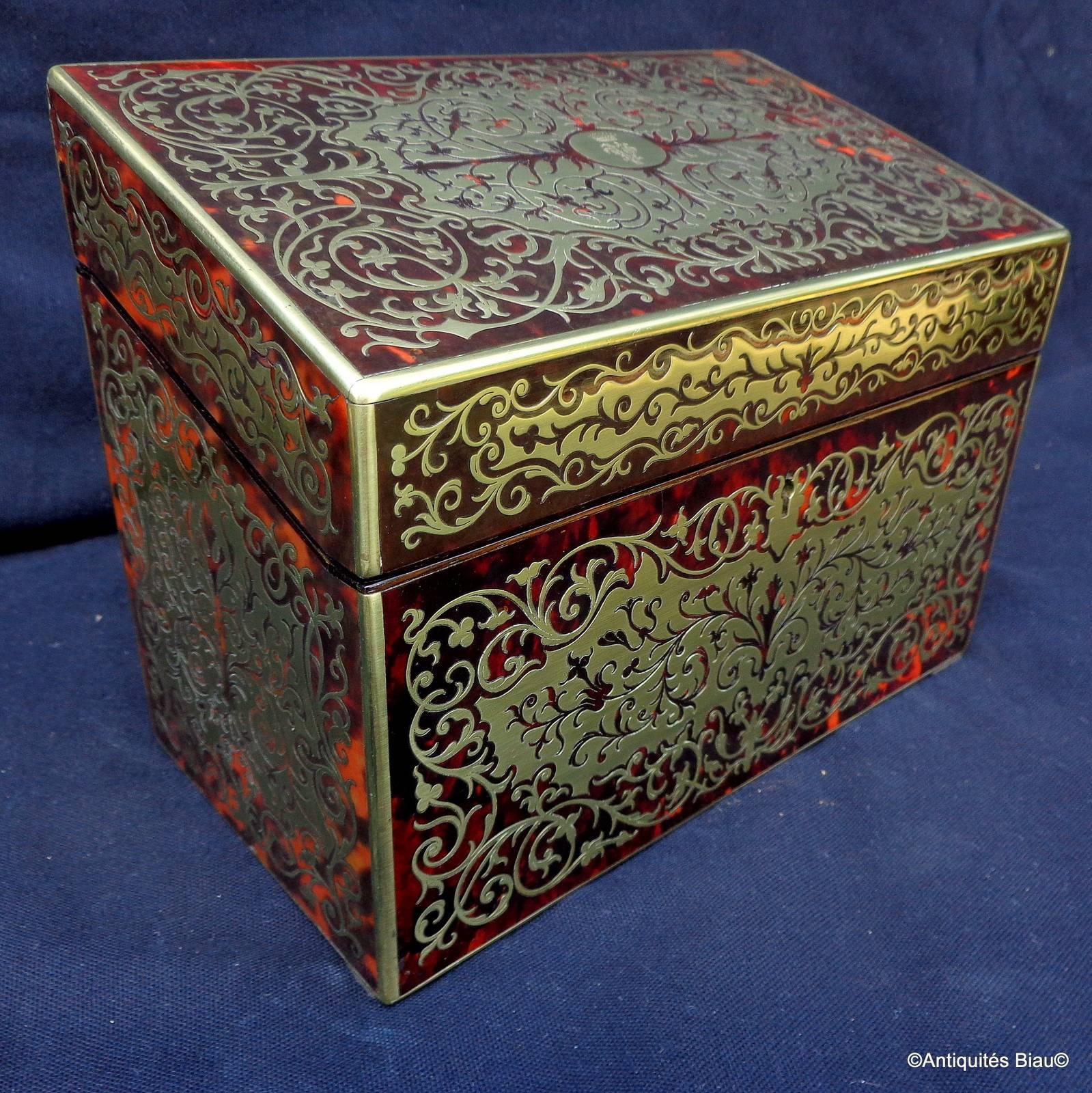 Napoleon III Desk Set in Boulle Marquetry Napoléon III Period, 19th Century For Sale