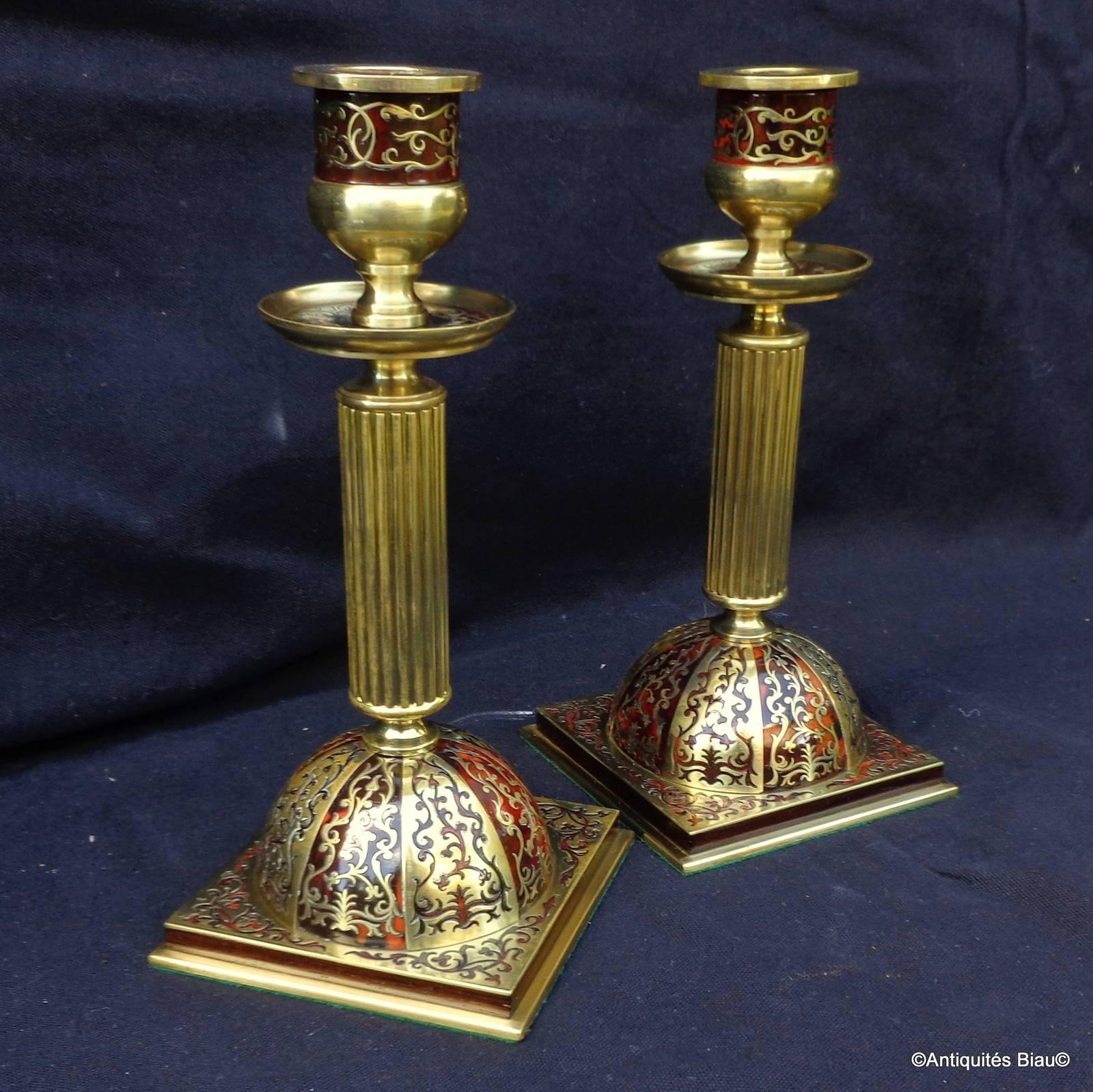 Desk Set in Boulle Marquetry Napoléon III Period, 19th Century In Excellent Condition For Sale In Manduel, FR