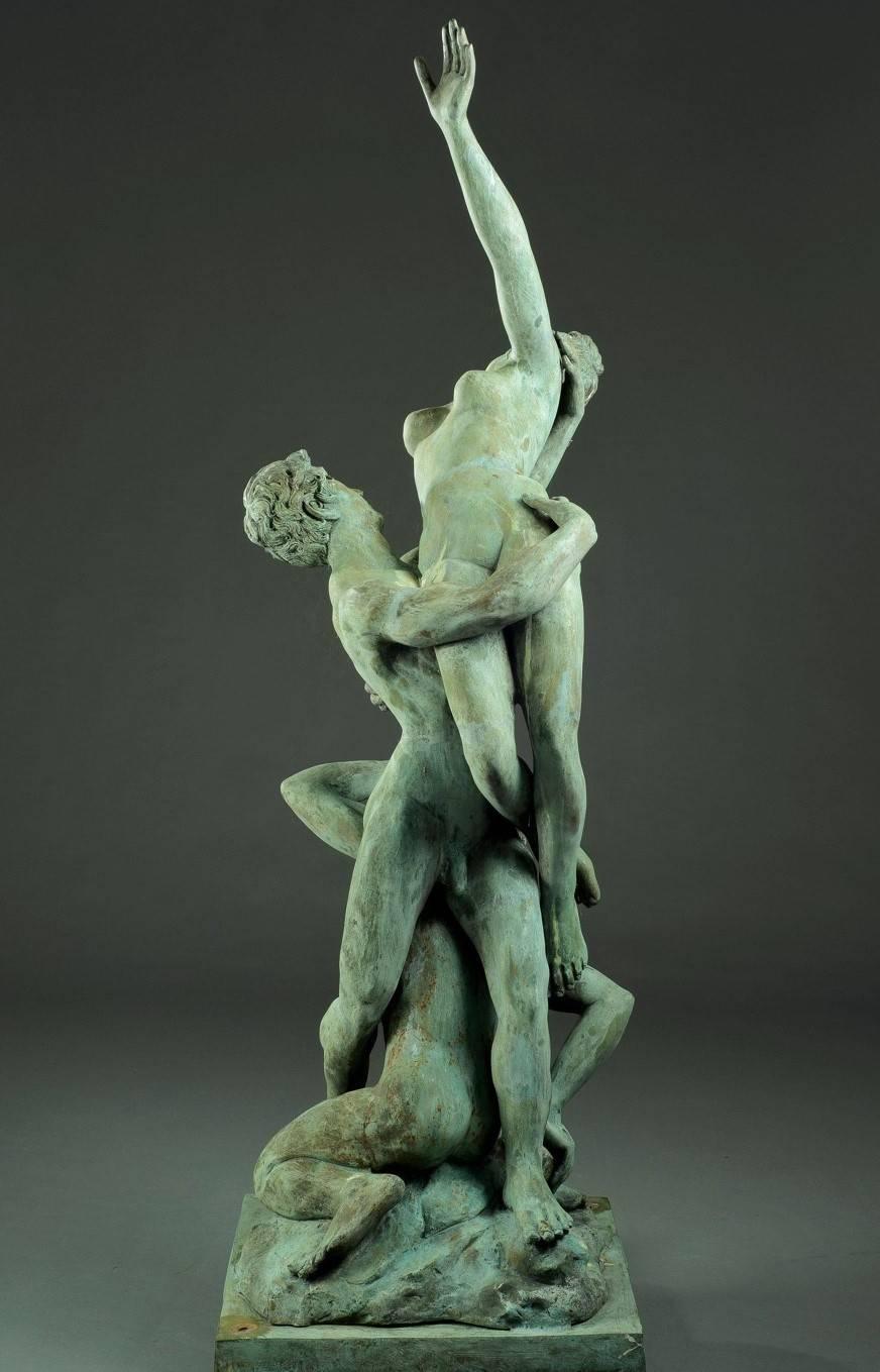 Cast Large Italian Garden Bronze Sculpture, Late 19th Century