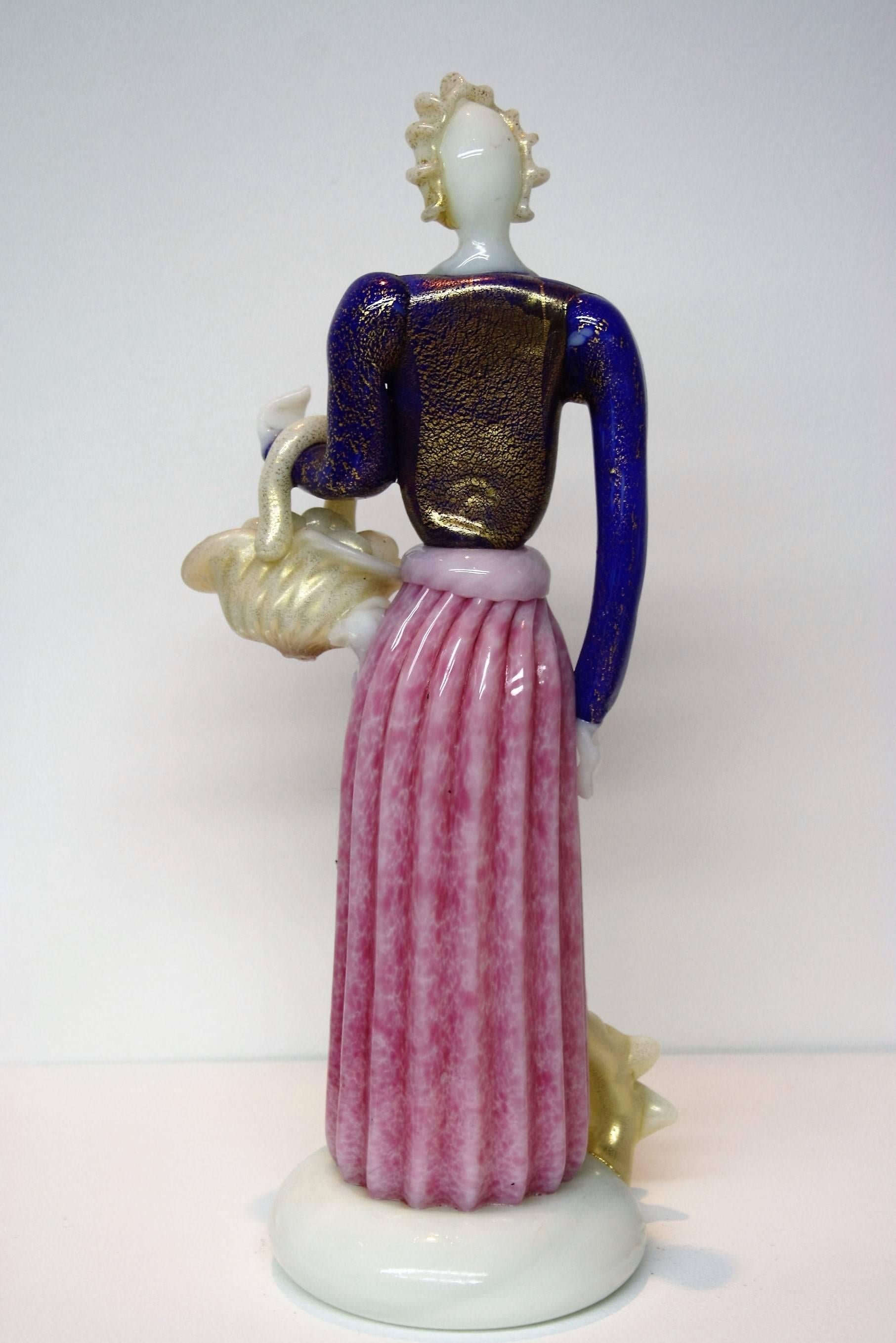 Early glass figurine designed by Ercole Barovier, Murano, Italy, 1934.
 
