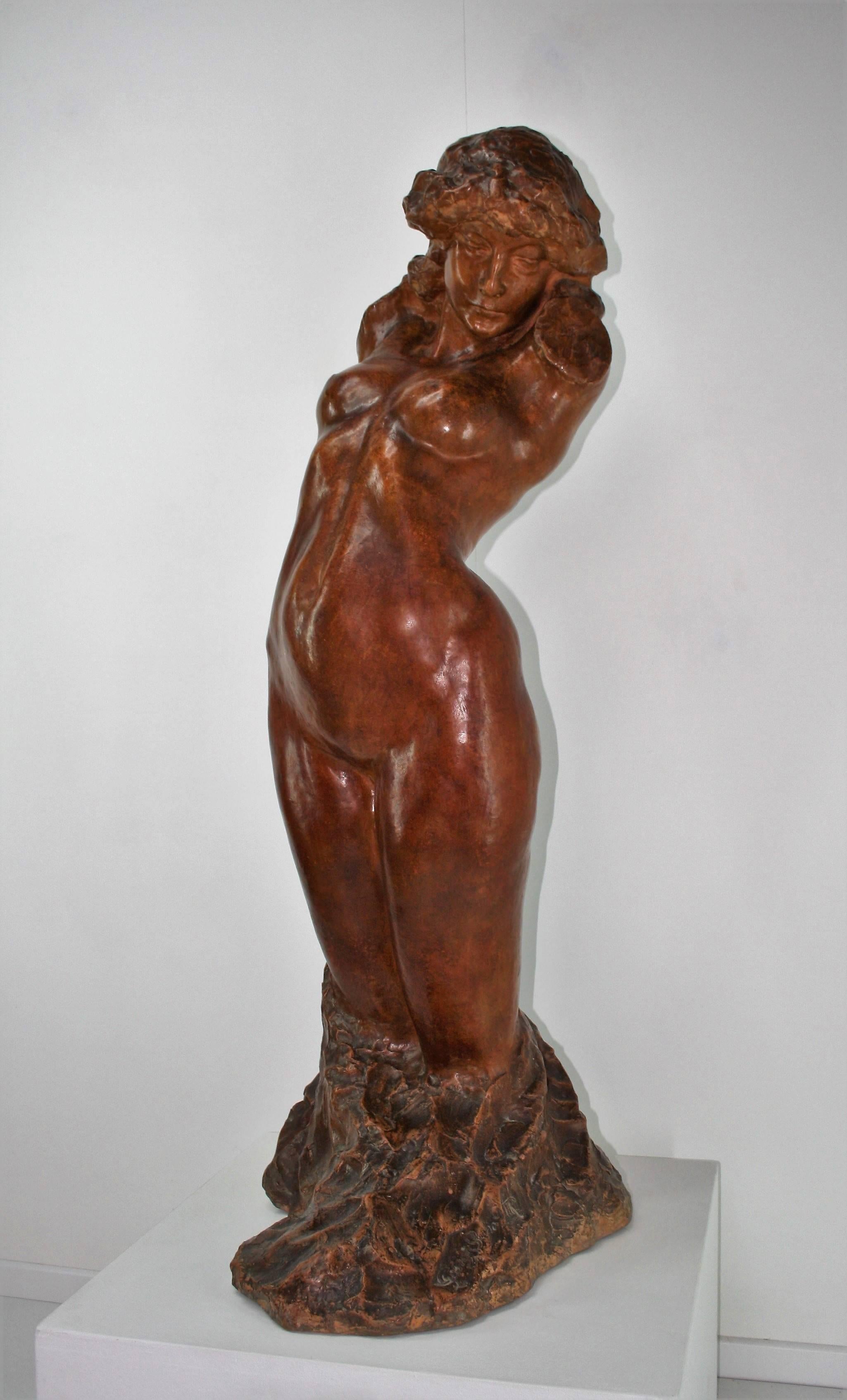 Life-Size Art Deco Terracotta Sculpture from Georges Petit, 1919 In Good Condition In Belgium, BE