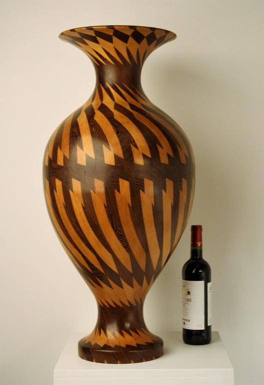 Exceptional Very Large Massive Wooden Vase, Handmade, 1960s at 1stDibs