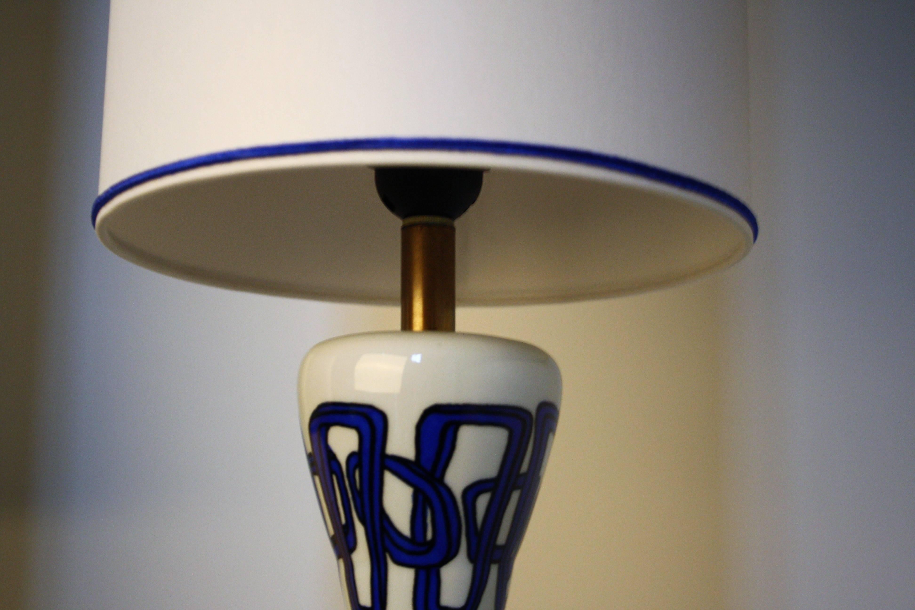 Pair of Nicolas Blandin Ceramic Table Lamps In Good Condition In Belgium, BE