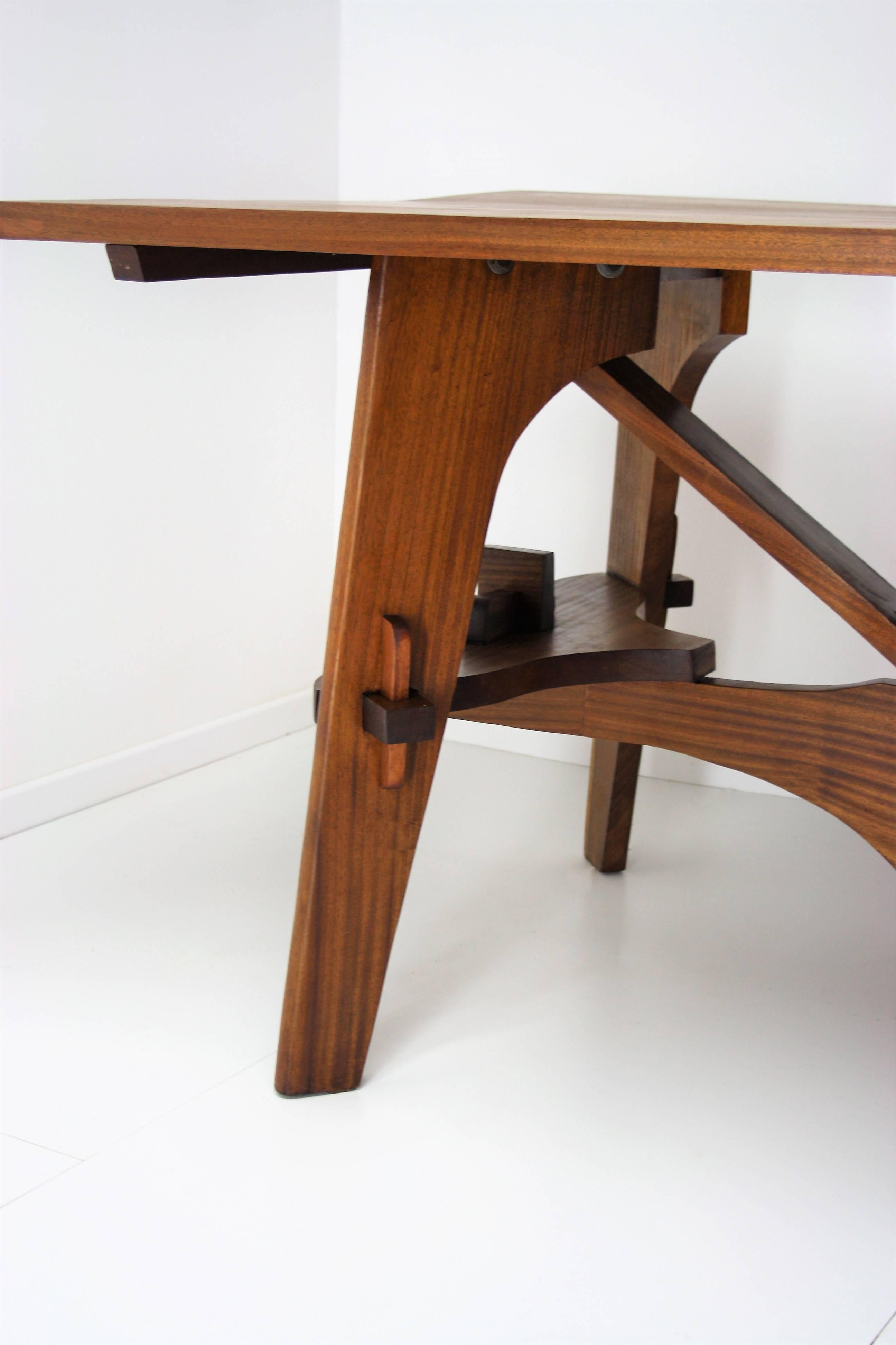 Swedish Exceptional Teak Wood Dining Table or Console Table, 1950s