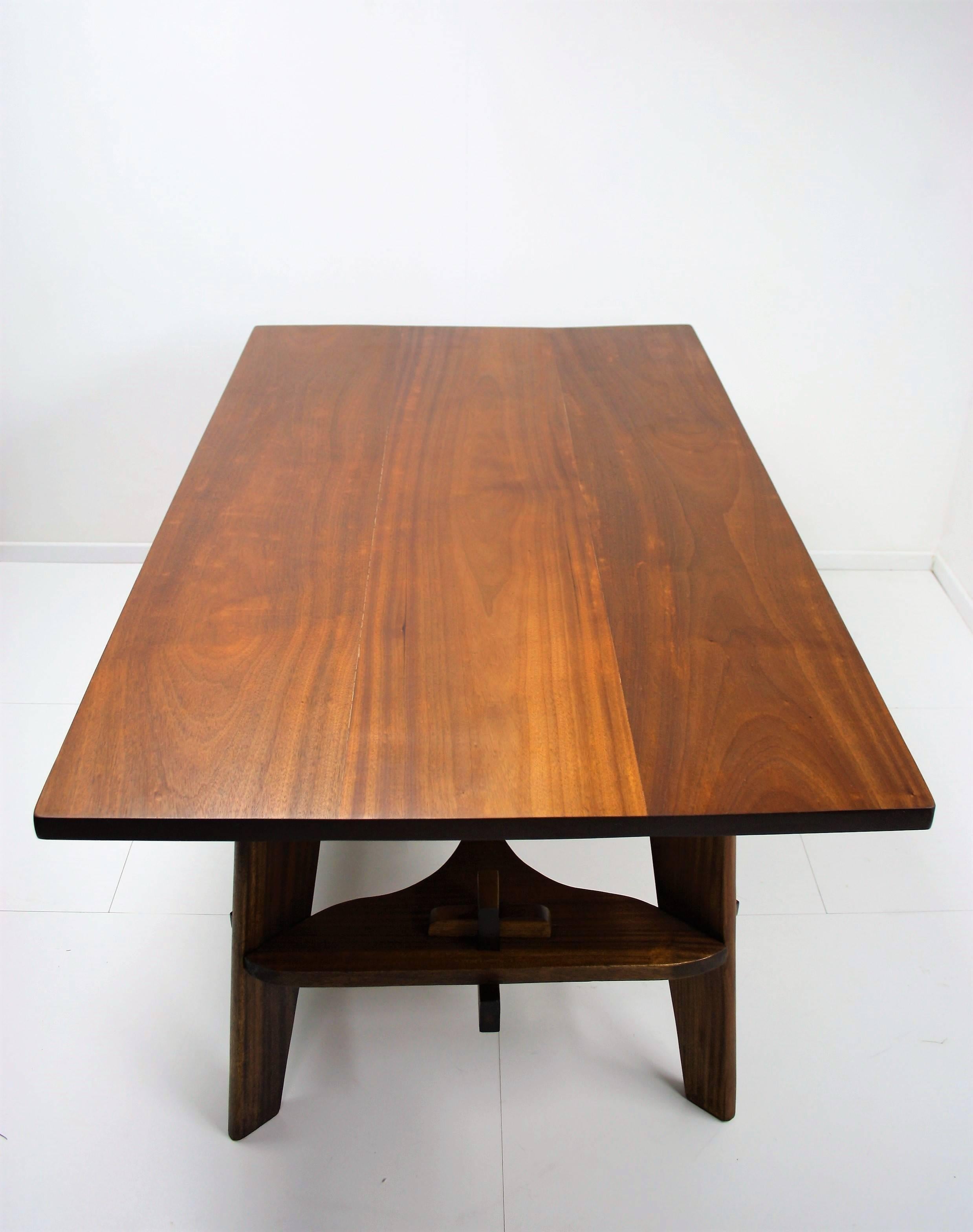 Exceptional Teak Wood Dining Table or Console Table, 1950s In Good Condition In Belgium, BE