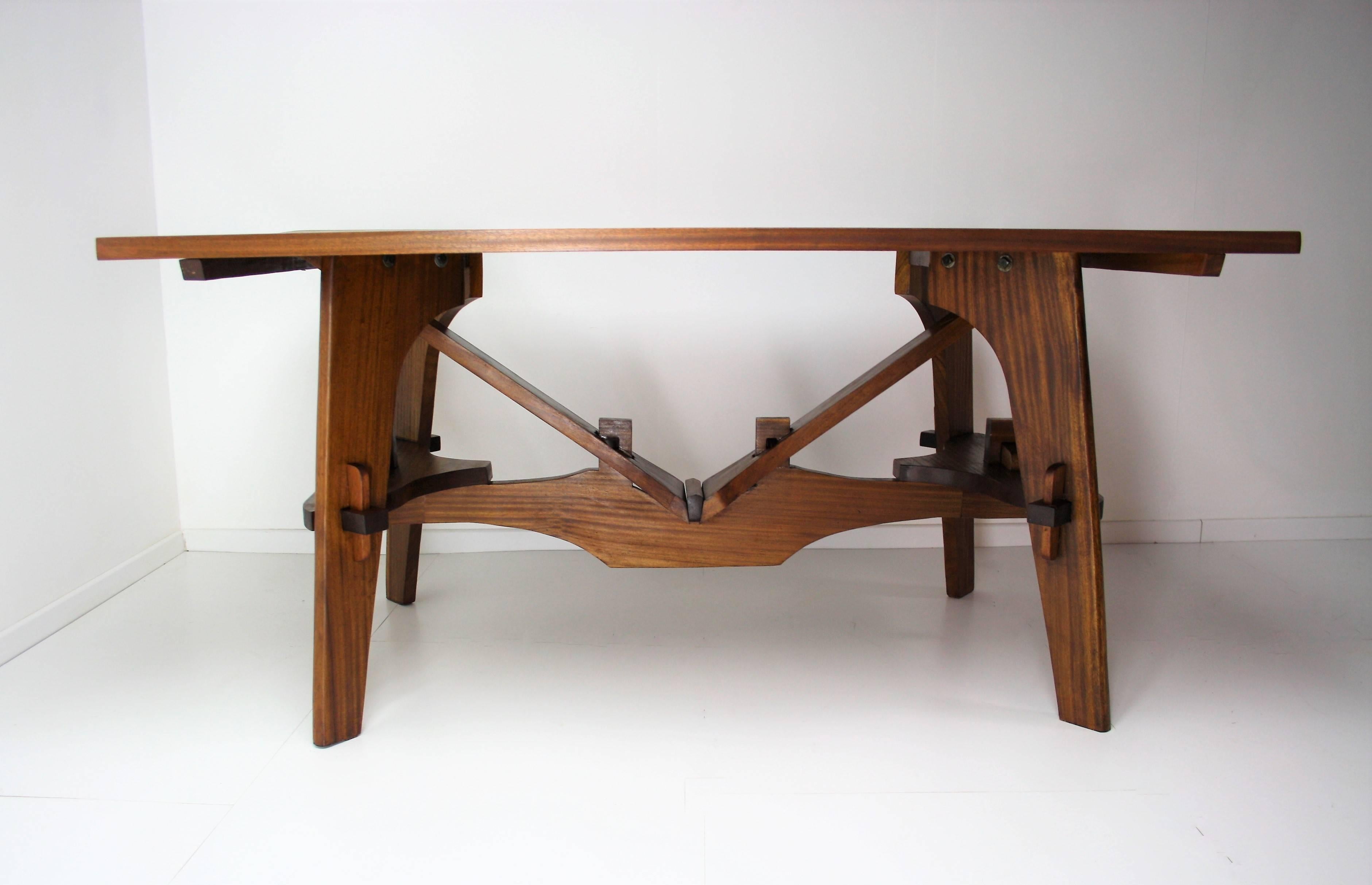Mid-Century Modern Exceptional Teak Wood Dining Table or Console Table, 1950s