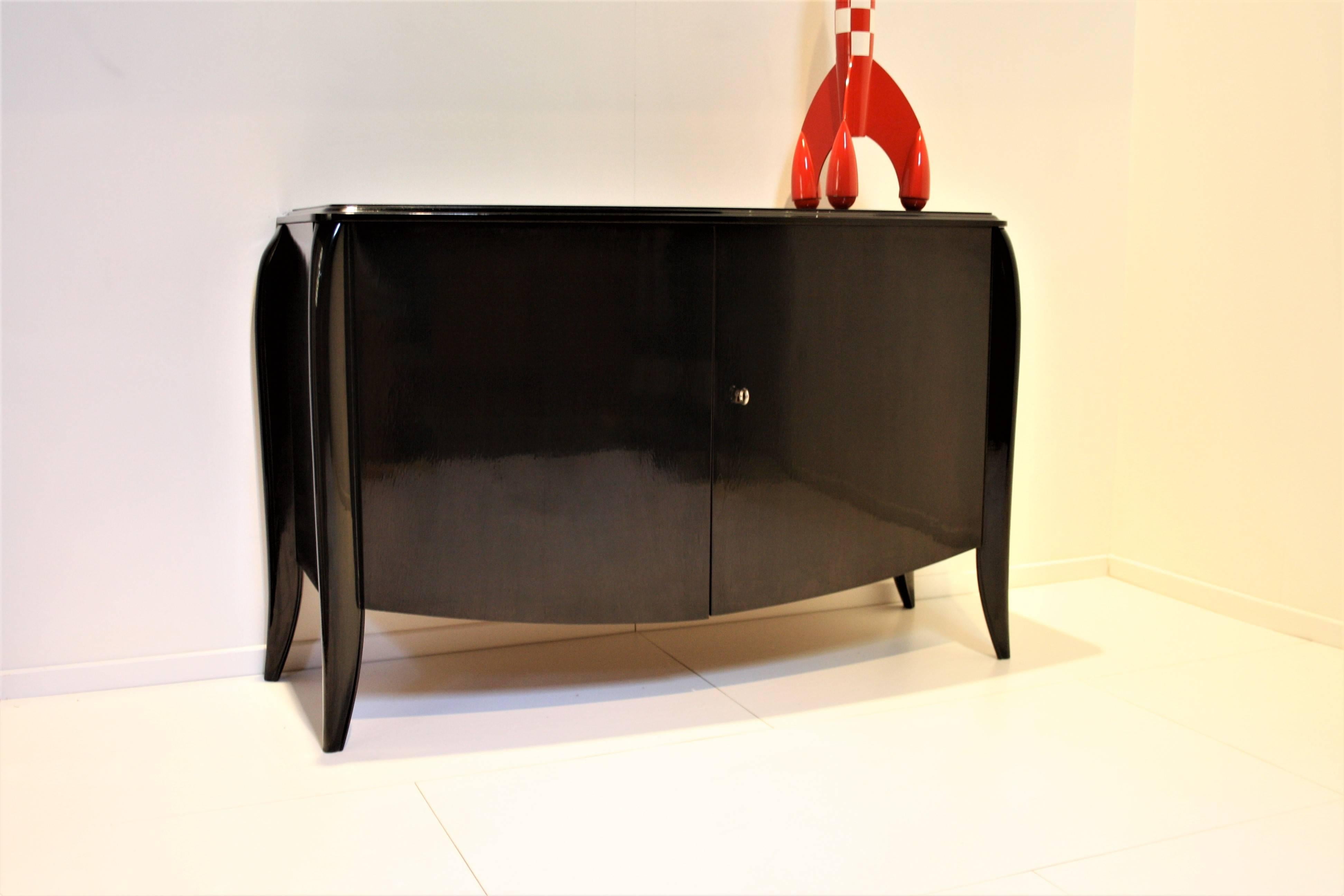 Blackened Elegant Art Deco Sideboard from Dominique, 1930s