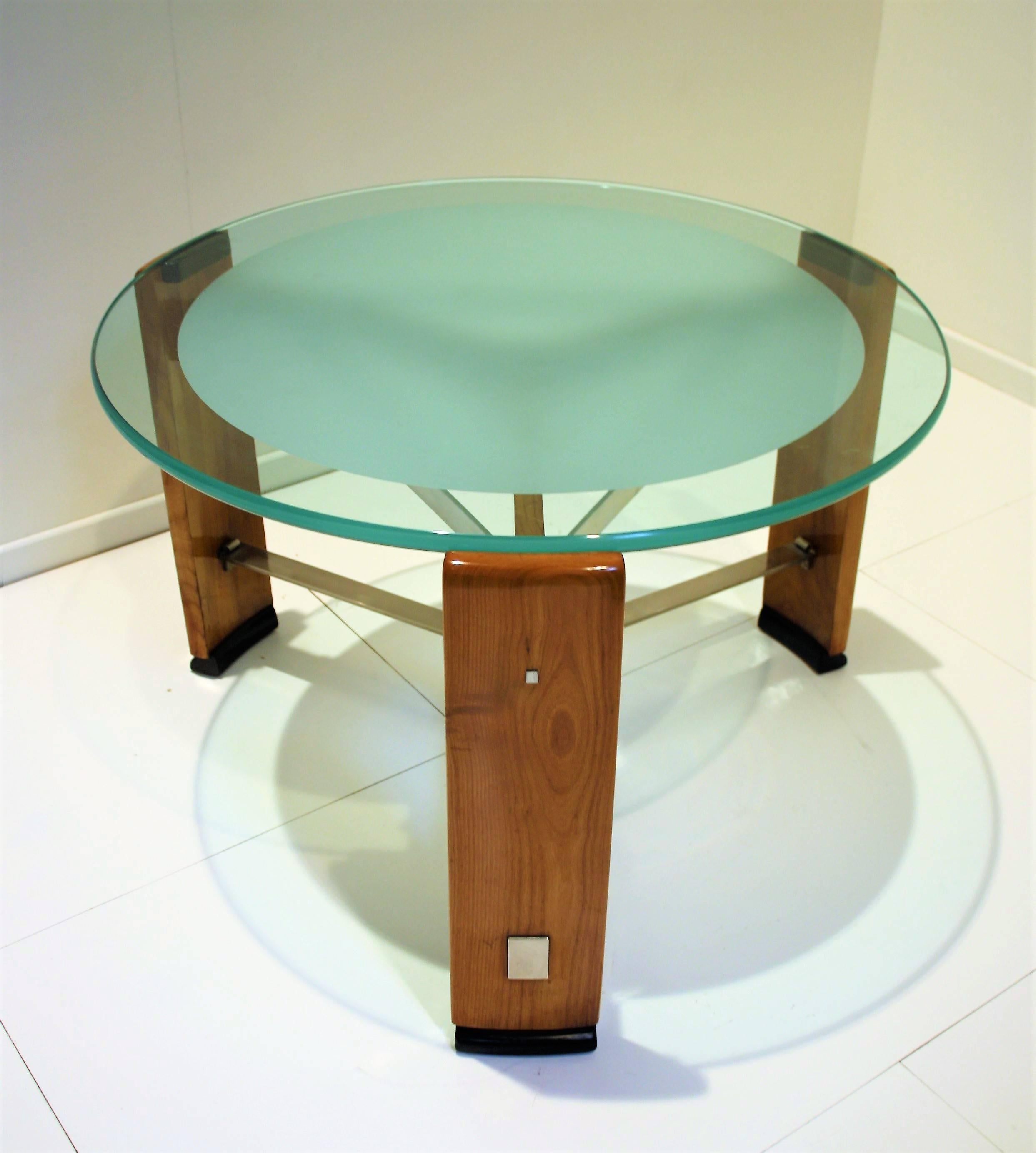 Belgian Modernist Art Deco Coffee Table Signed by Chambon, 1920s