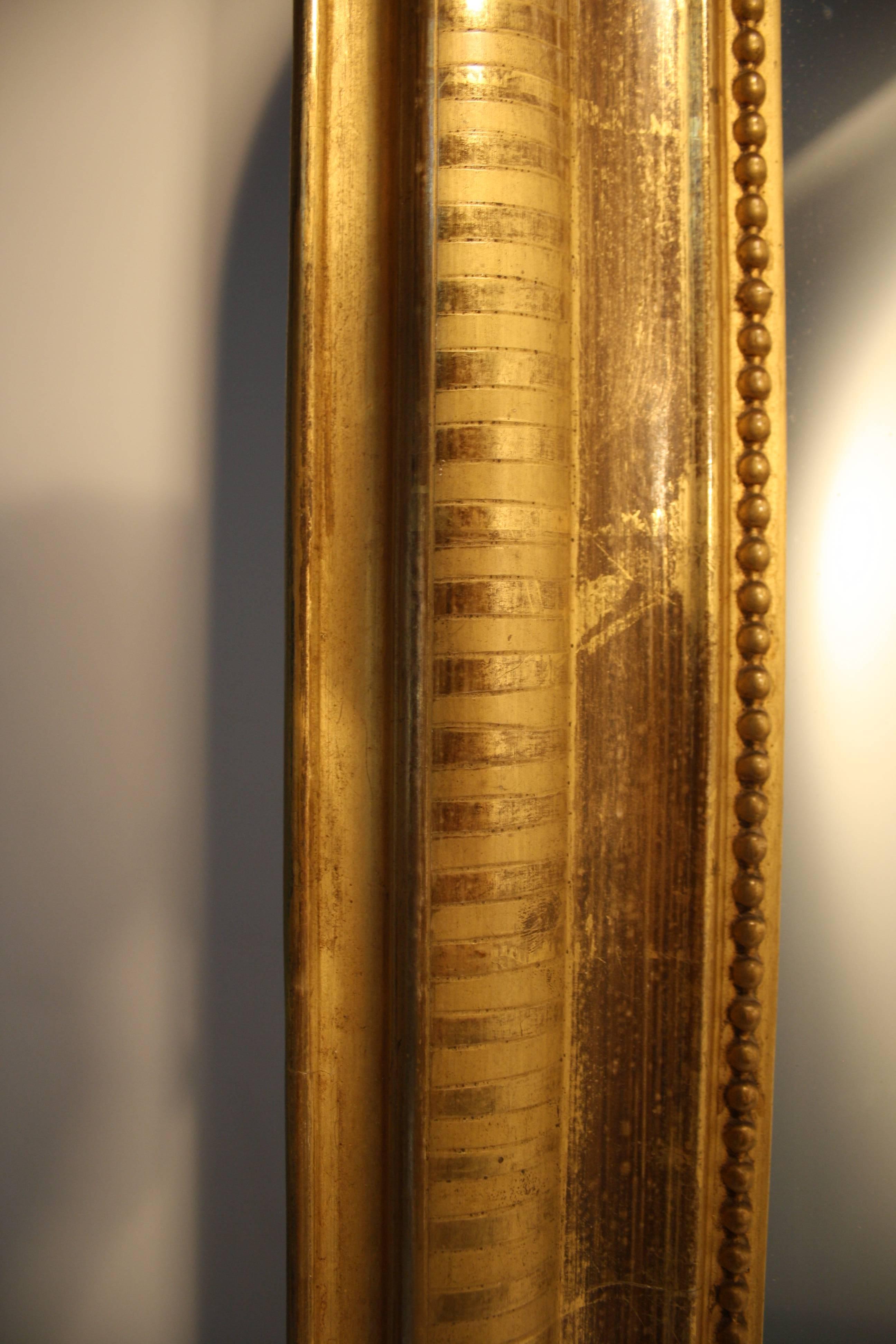 French 19th Century Louis Philippe Gold Gilt Mirror 2