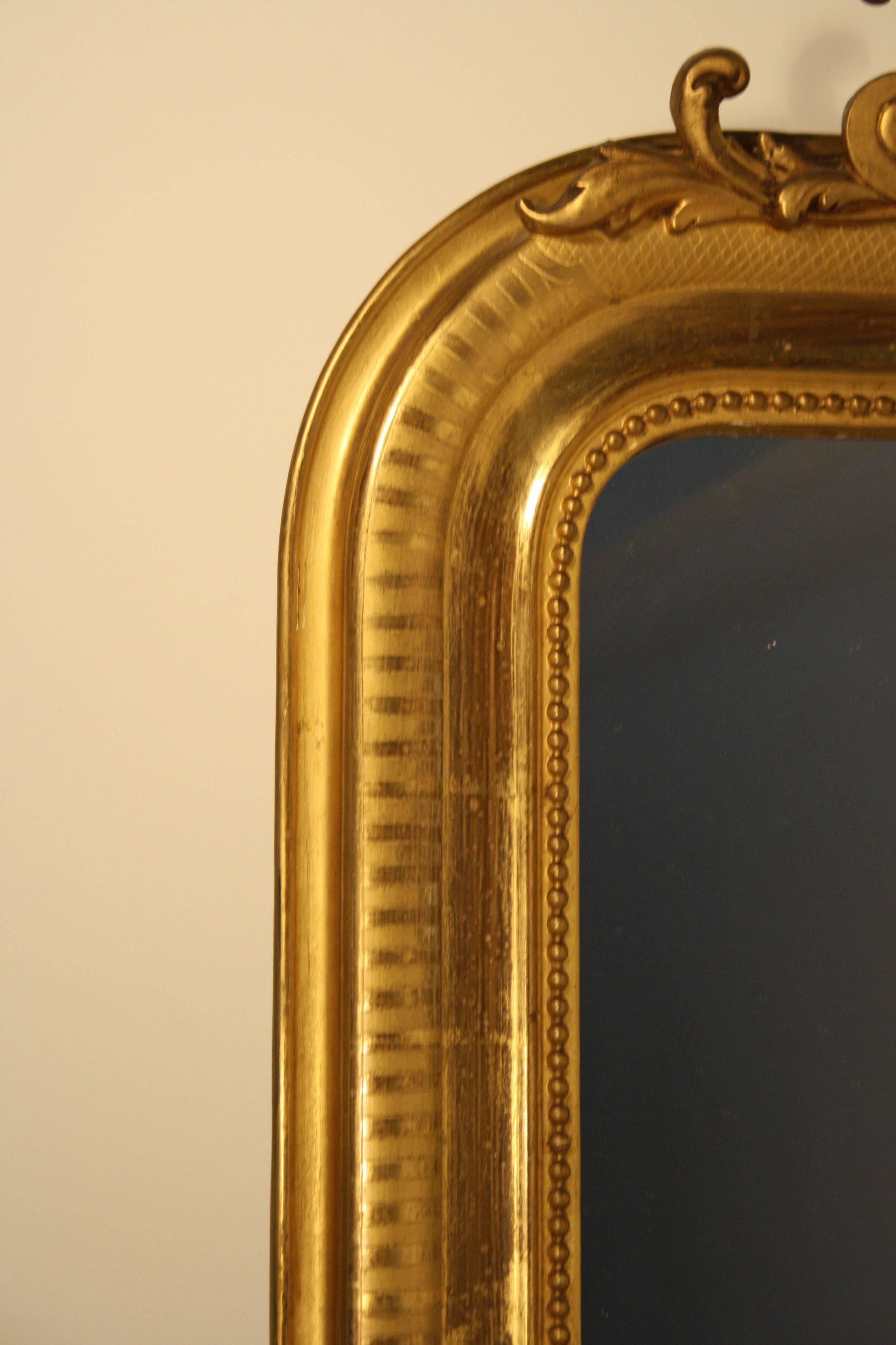 French 19th Century Louis Philippe Gold Gilt Mirror 1