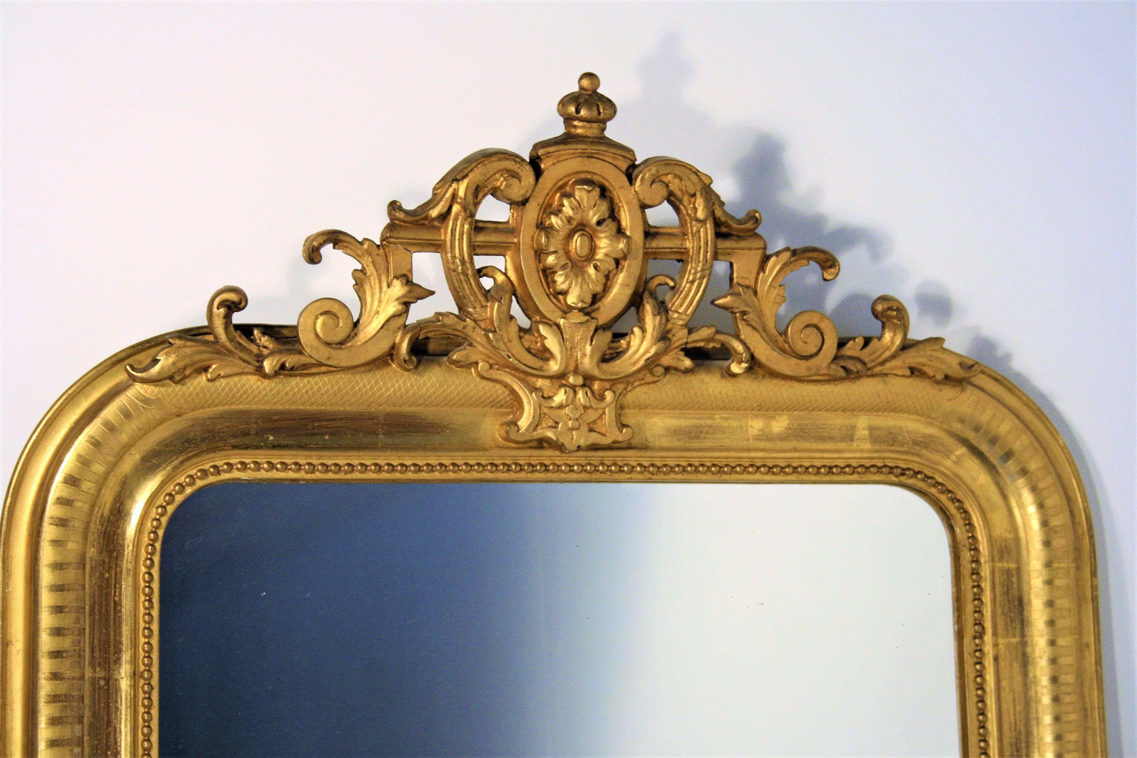 French 19th Century Louis Philippe Gold Gilt Mirror In Good Condition In Belgium, BE