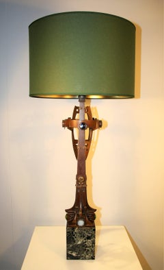 Art Nouveau Paul Hamesse Bronze Table Lamp, 1904