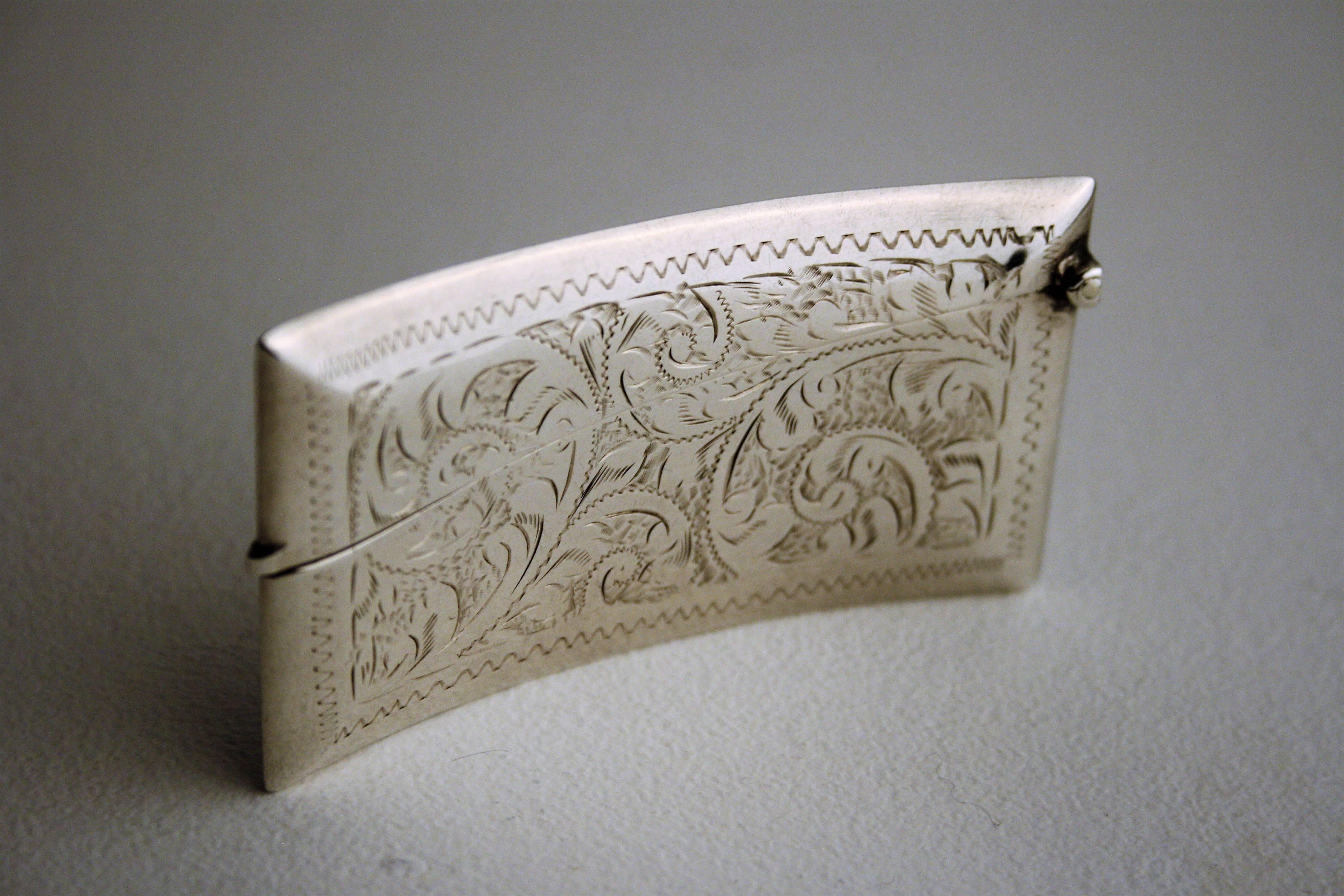Victorian Early 20th Century Sterling Silver Business Card Holder
