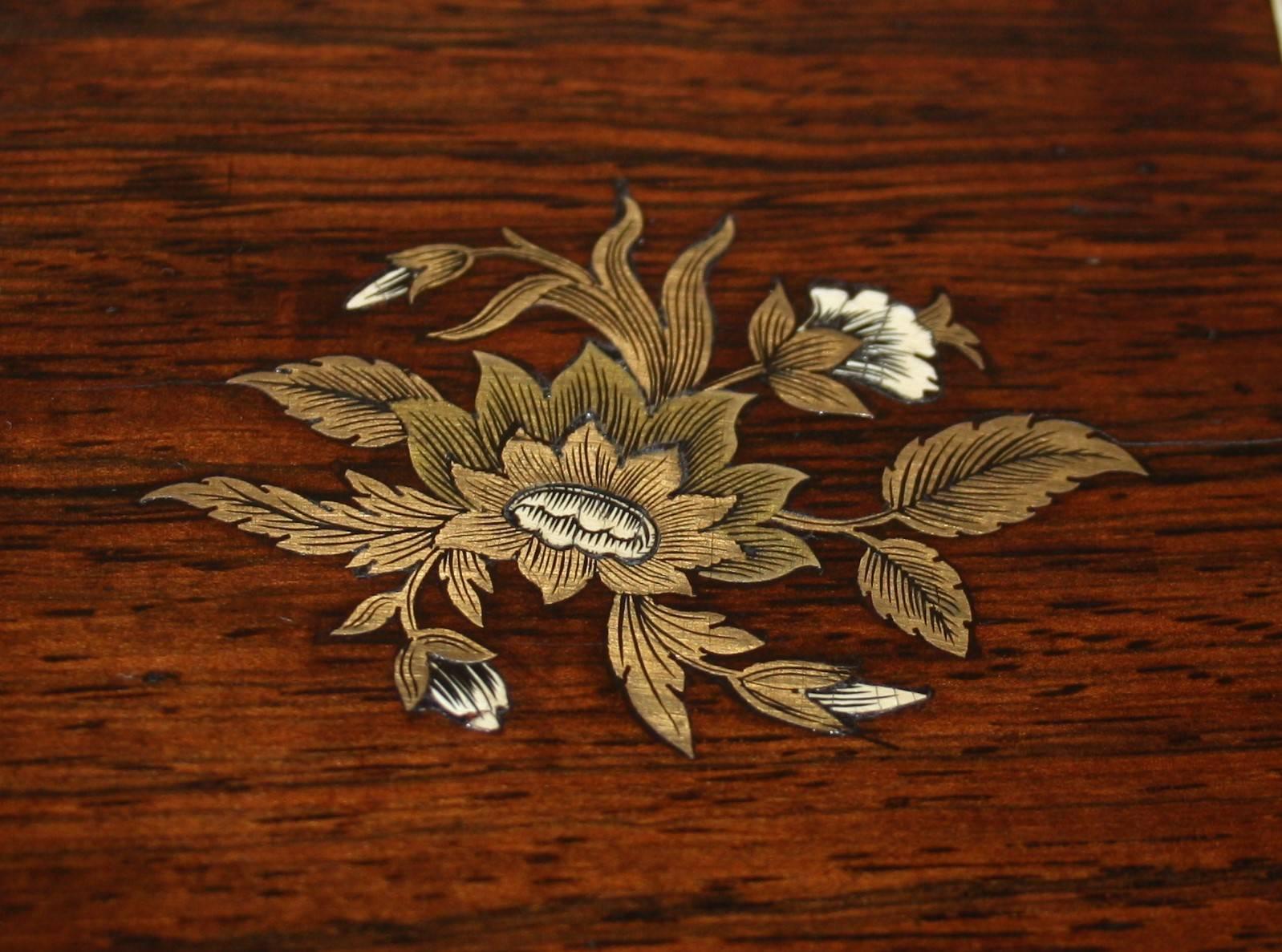 Inlay French Charles X Marquetry Jewelry Box, 1850s