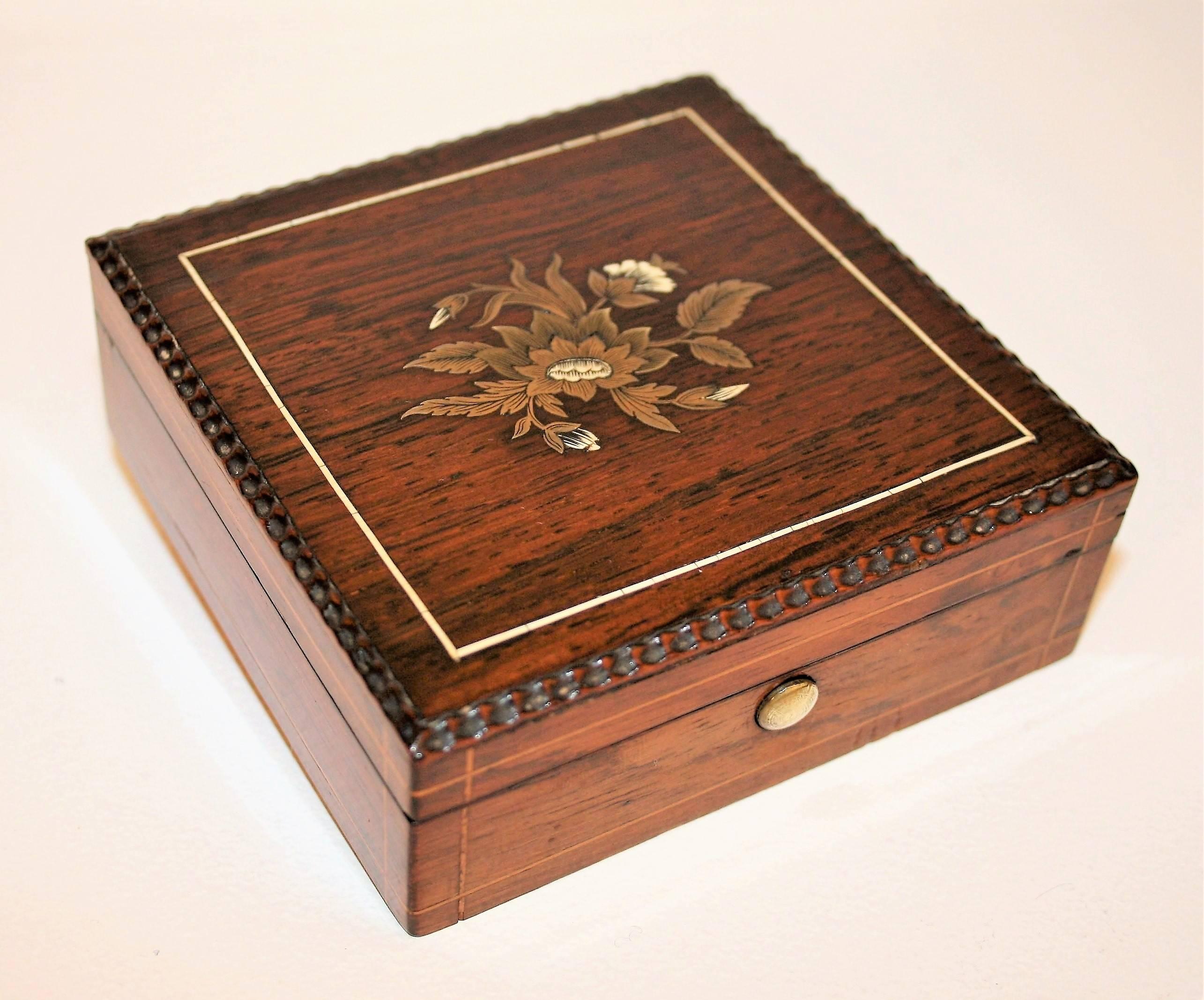 19th Century French Charles X Marquetry Jewelry Box, 1850s