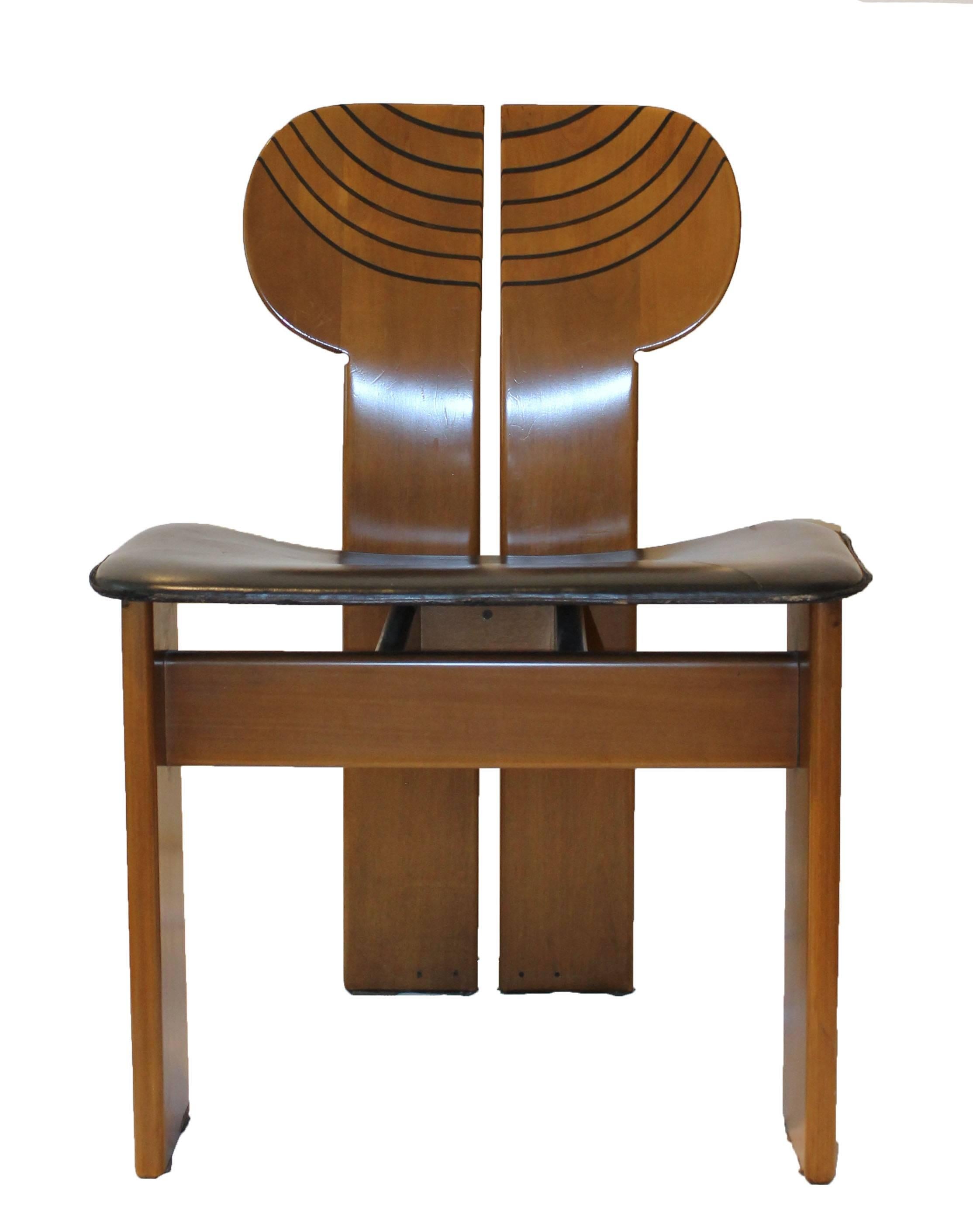 Italian Five Africa Chairs by Afra e Tobia Scarpa