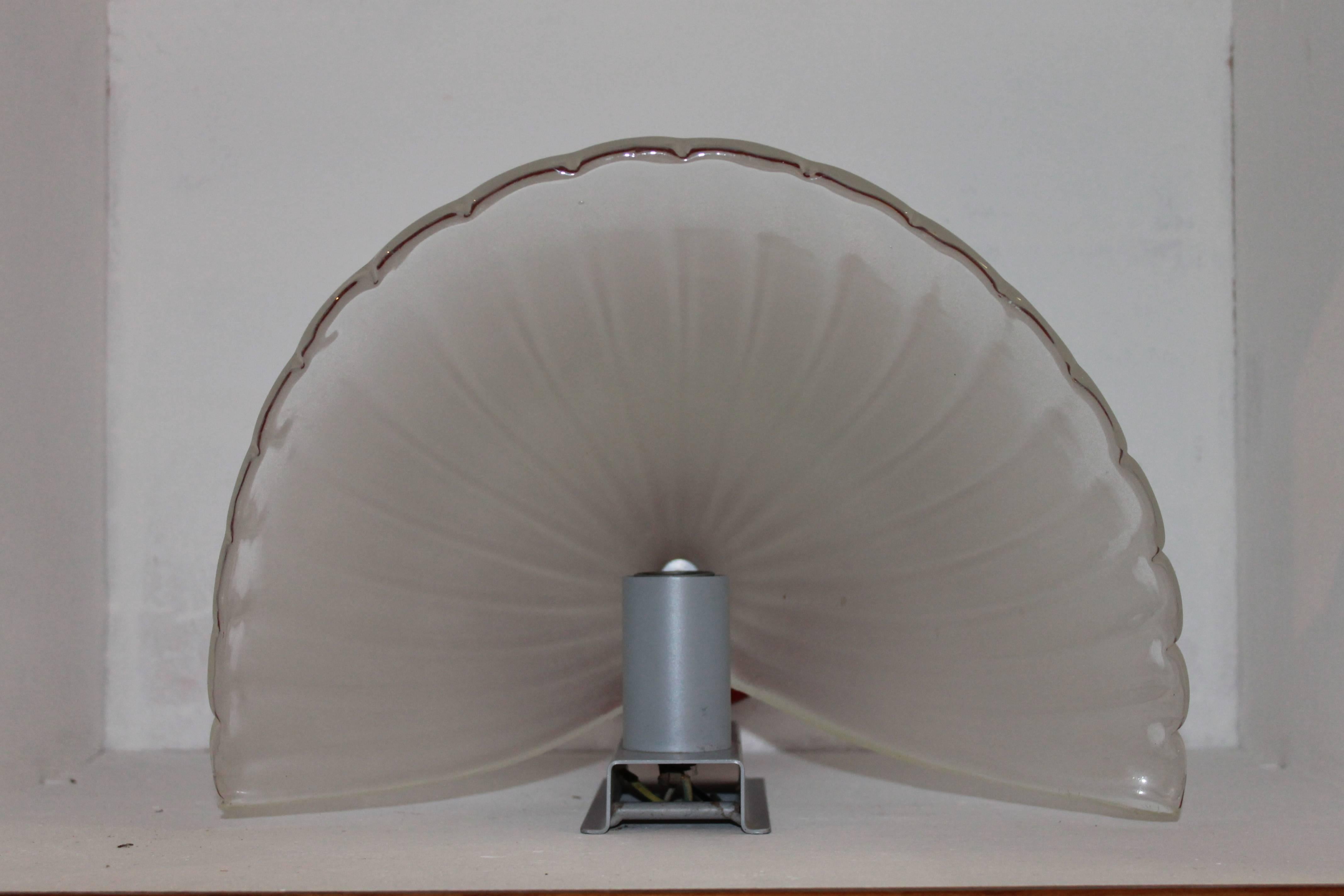 Glazed Venini Murano Glass Applique with Nickeled Metal support , Italy 1982 For Sale