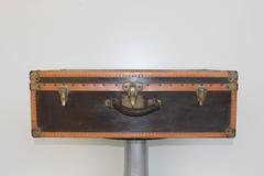 Louis Vuitton Early 20th Century Luggage Suitcase Brown Leather Brass Locks