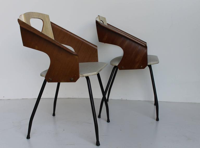 Mid-Century Modern Carlo Ratti Chairs by Industria Legni Curvi, Italy 1950s For Sale