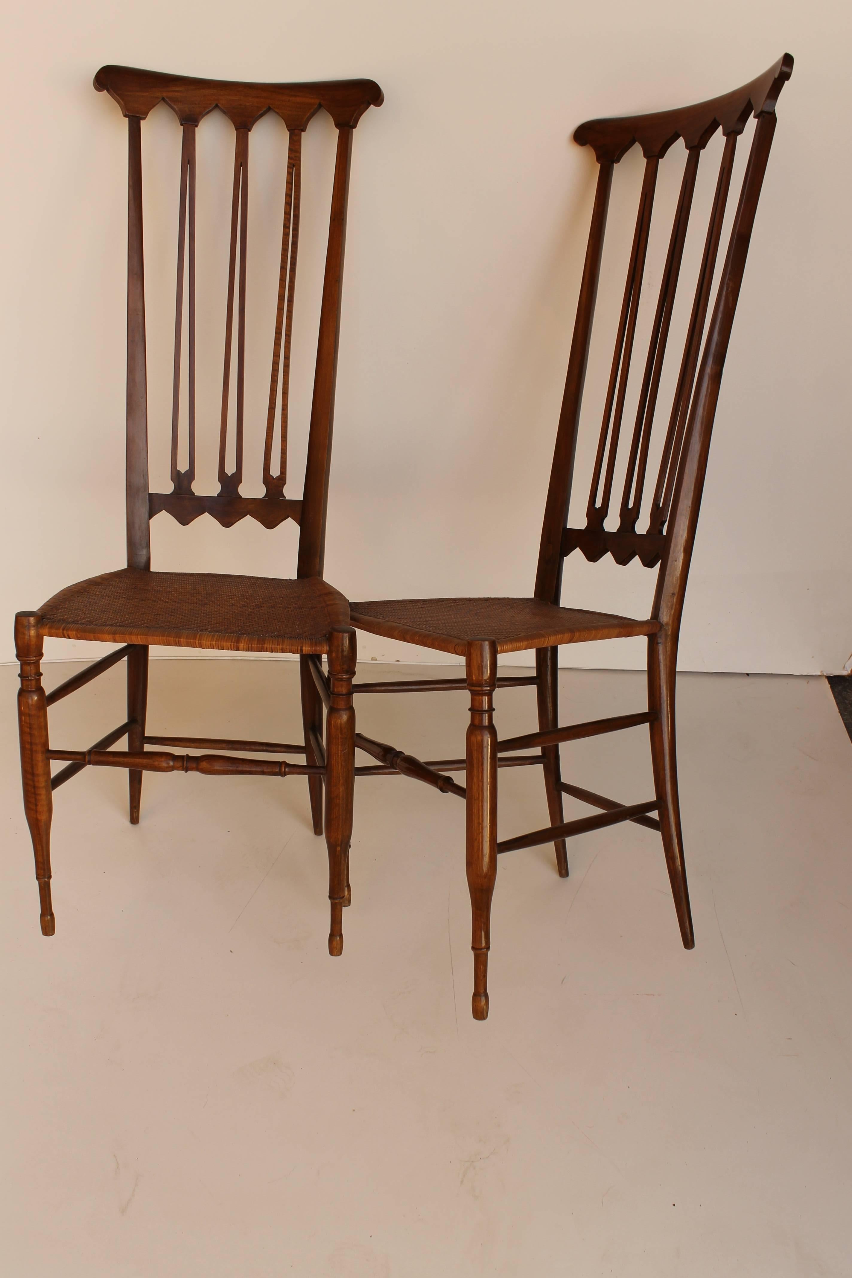 Italian Two Walnut Wood Chiavari Chairs